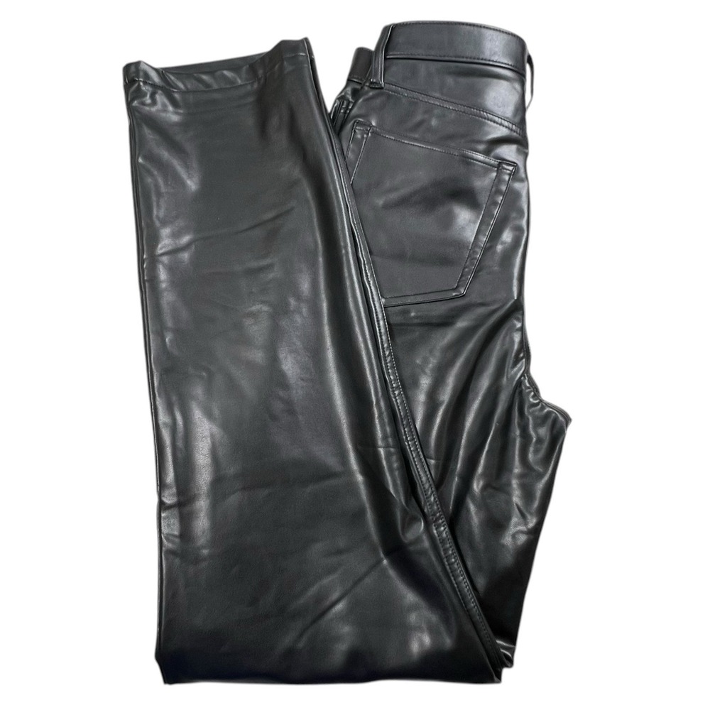 Abercrombie Fitch Curve Love Ultra High Rise 90s Straight Vegan Leather Pant 6L